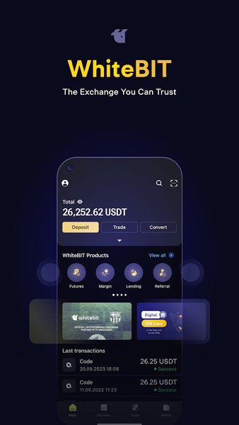 WhiteBIT – buy & sell bitcoin - Image screenshot of android app