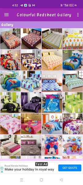 Colorful Bedsheet Gallery - Image screenshot of android app