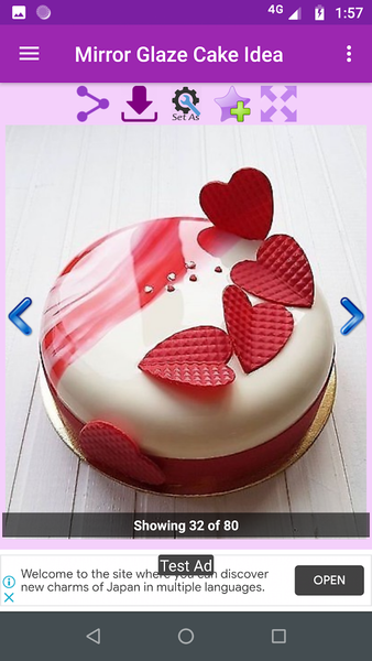 Mirror Glaze Cake Idea Gallery - Image screenshot of android app