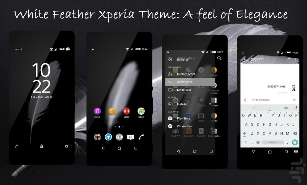 White Feather  Xperia Theme - Image screenshot of android app