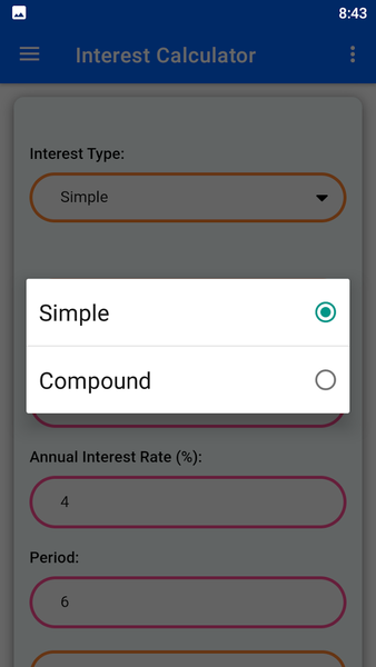 Interest Calculator - عکس برنامه موبایلی اندروید