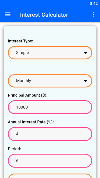 Interest Calculator - عکس برنامه موبایلی اندروید