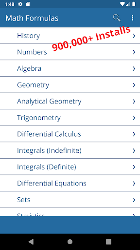 Math Formulas - Image screenshot of android app