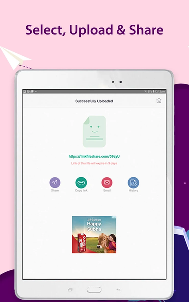 LinkFileShare: Send via link - Image screenshot of android app
