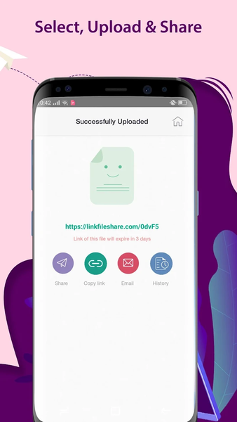 LinkFileShare: Send via link - Image screenshot of android app