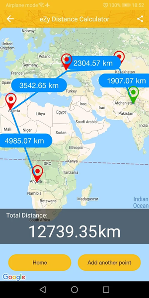 eZy Distance Calculator - Image screenshot of android app