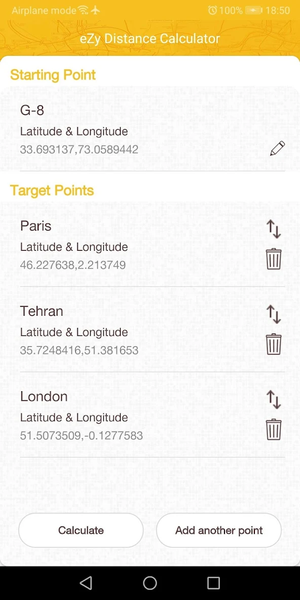 eZy Distance Calculator - Image screenshot of android app