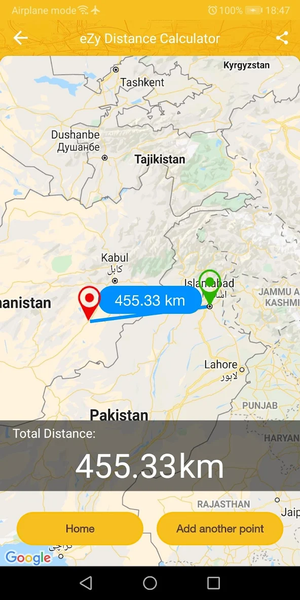 eZy Distance Calculator - Image screenshot of android app