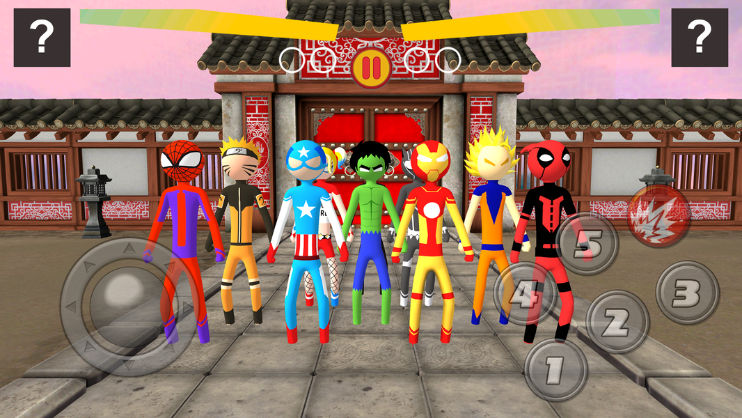 Stickman Fight - SuperHero Act - Gameplay image of android game