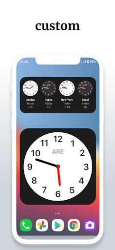 Clock Widget iOS ۱۵ - عکس برنامه موبایلی اندروید
