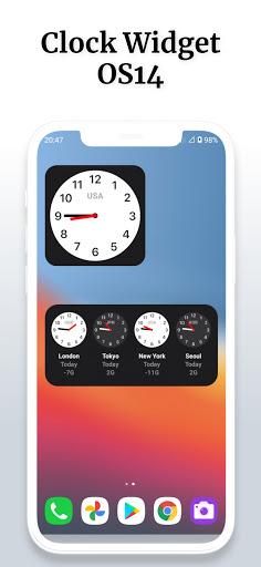 Clock Widget iOS 15 - عکس برنامه موبایلی اندروید