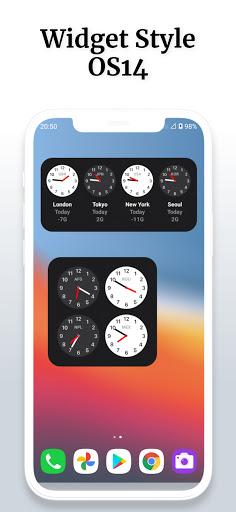 Clock Widget iOS ۱۵ - عکس برنامه موبایلی اندروید