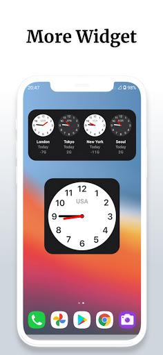 Clock Widget iOS ۱۵ - عکس برنامه موبایلی اندروید