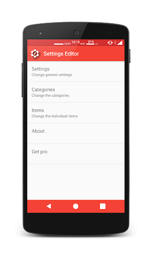 Settings Editor - Image screenshot of android app