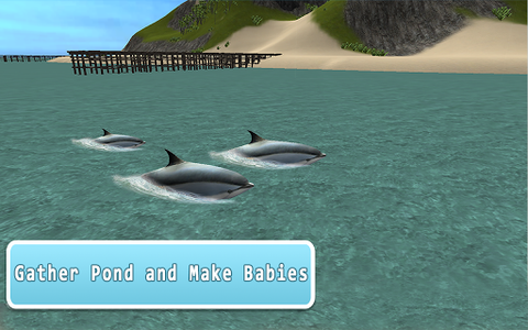 Ocean Dolphin Simulator 3D - Gameplay image of android game
