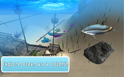 Ocean Dolphin Simulator 3D - Gameplay image of android game