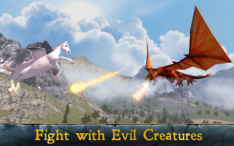 Pegasus Flying Horse Simulator - Gameplay image of android game