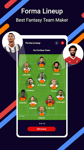 forma lineup - create fantasy team formation - Image screenshot of android app
