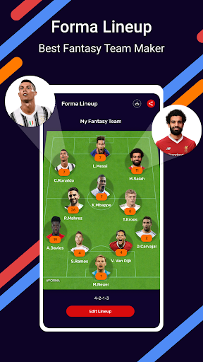 forma lineup - create fantasy team formation - عکس برنامه موبایلی اندروید