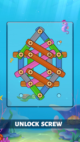Ocean Wood Screw - Nuts Bolts - Gameplay image of android game