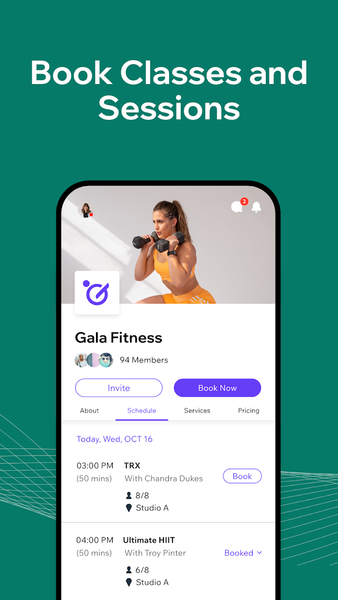 Fit by Wix: Book, manage, pay - عکس برنامه موبایلی اندروید