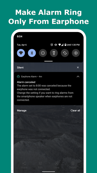 Earphone Alarm - Image screenshot of android app