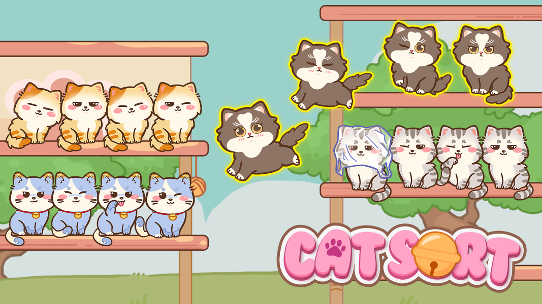 Cat Sort - Tofu Garden - Gameplay image of android game