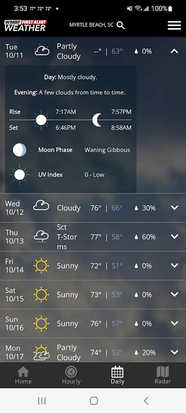 WMBF First Alert Weather - عکس برنامه موبایلی اندروید