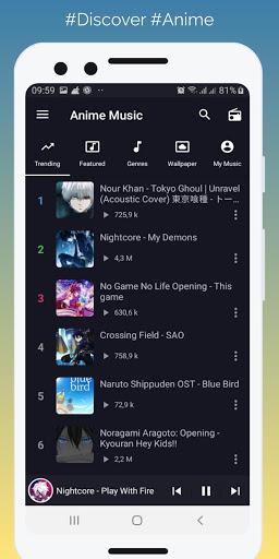 Anime Music - Mix, OST, Otaku - Image screenshot of android app