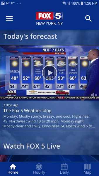 FOX 5 New York: Weather - عکس برنامه موبایلی اندروید