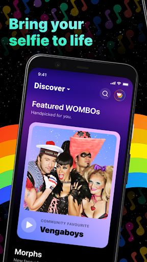 Wombo: Make your selfies sing - Image screenshot of android app