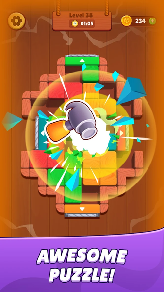 Wood Blast Escape - Gameplay image of android game