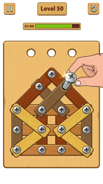 Nuts Bolts ASMR - Wood Nuts - Gameplay image of android game