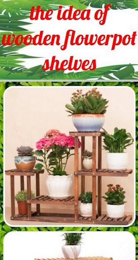 wooden flowerpot shelves ideas - Image screenshot of android app