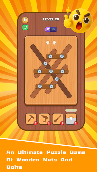 Wooden Screw Puzzle - Gameplay image of android game