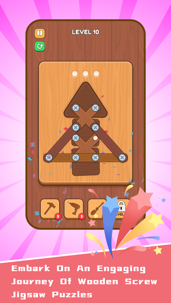 Wooden Screw Puzzle - Gameplay image of android game