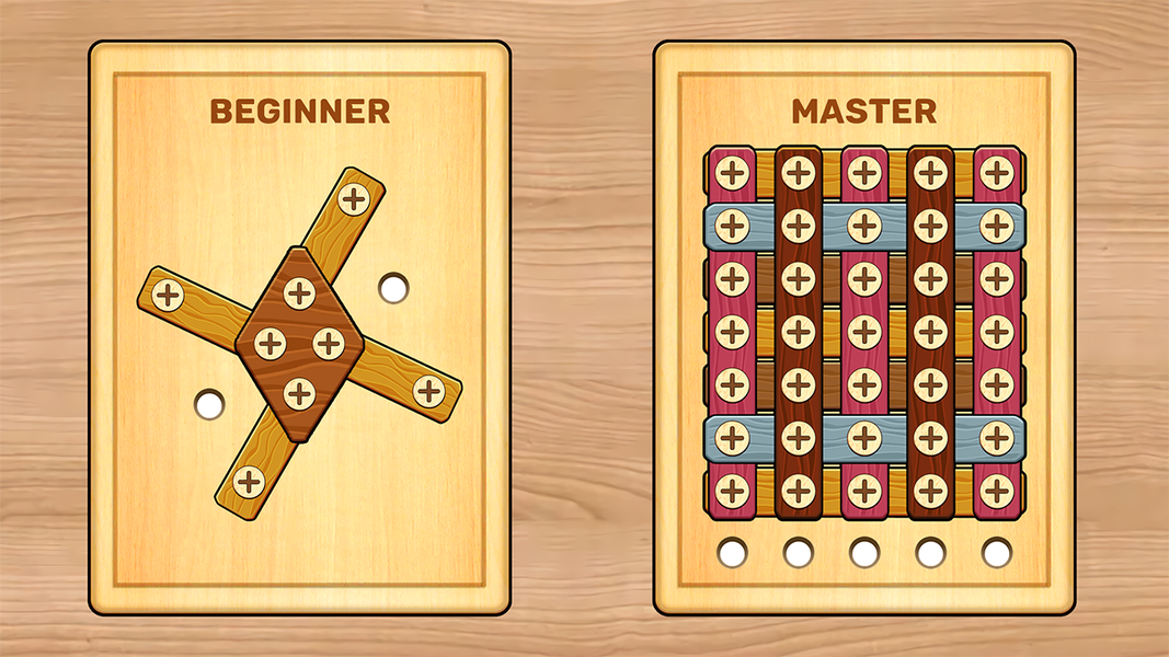 Wood Nuts & Bolts Screw Master - عکس بازی موبایلی اندروید