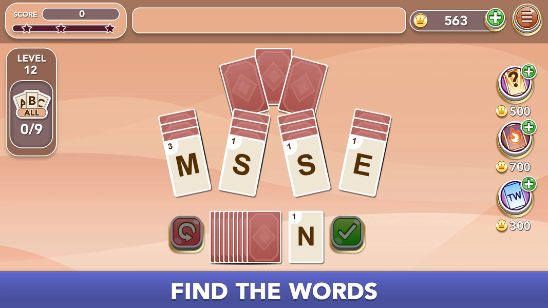 Word Deal Card Game Word Games - Gameplay image of android game