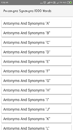 Antonyms Synonyms Words app - عکس برنامه موبایلی اندروید