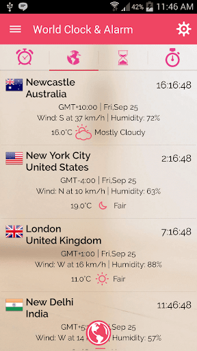 World Clock: Stop Watch, Timer, Alarm & Widget - Image screenshot of android app