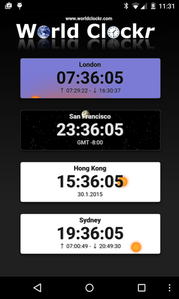 World Clockr Lite - عکس برنامه موبایلی اندروید
