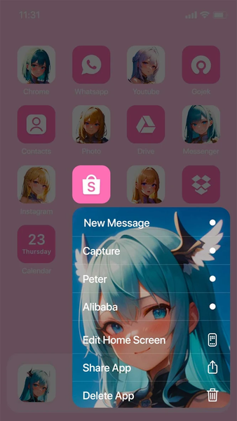 Wow Anime Angel Icon Pack - عکس برنامه موبایلی اندروید
