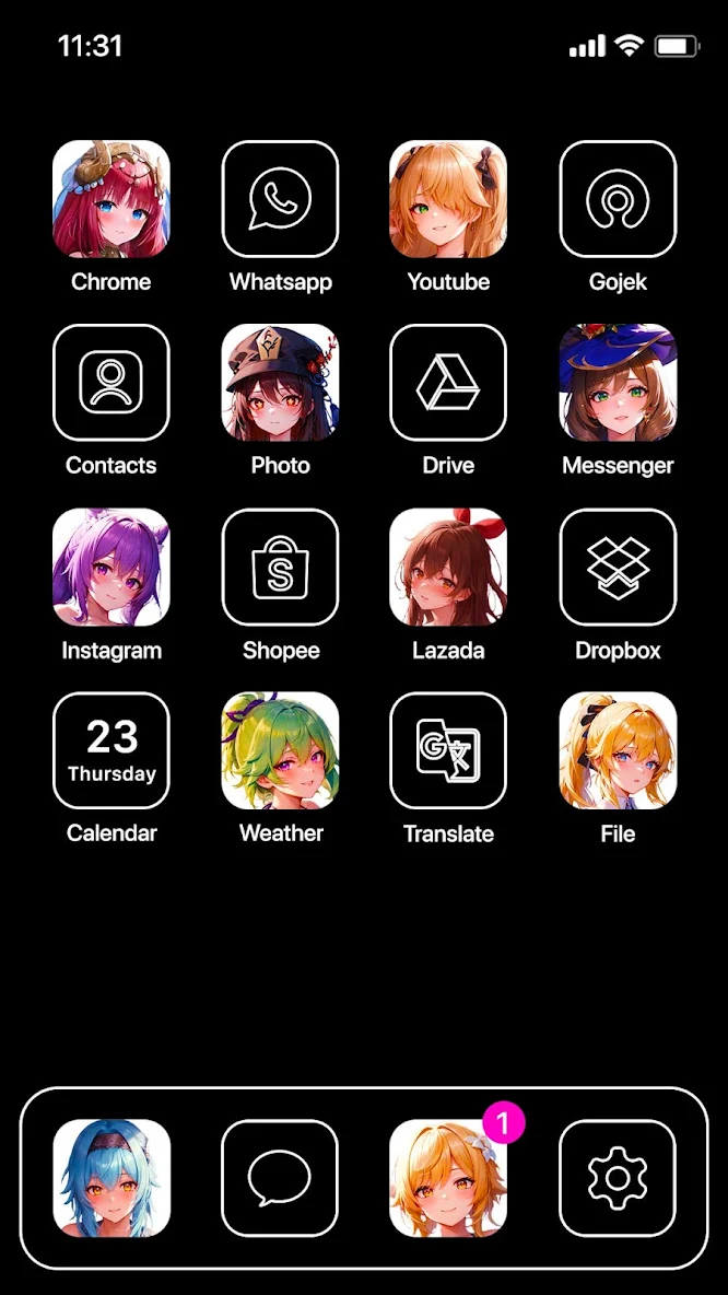 anime app icons for contacts | Anime, Icon, Character