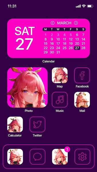 Wow Yae Mikoo Theme, Icon Pack - Image screenshot of android app