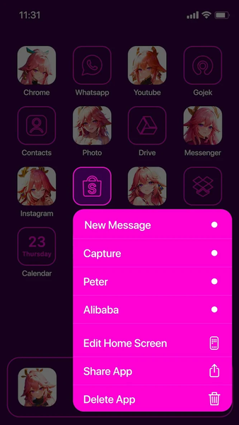 Wow Yae Mikoo Theme, Icon Pack - عکس برنامه موبایلی اندروید