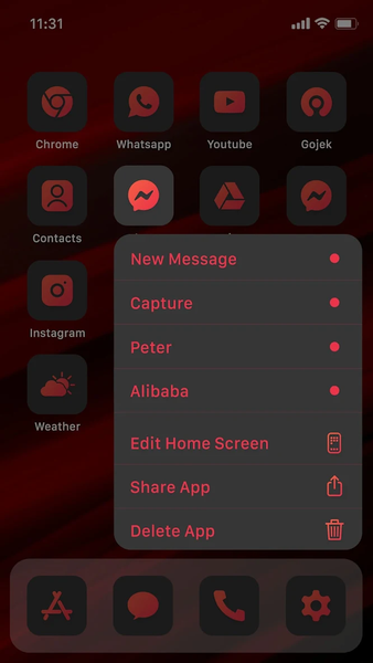 Wow Cherry Dark - Icon Pack - عکس برنامه موبایلی اندروید