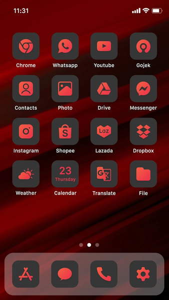 Wow Cherry Dark - Icon Pack - Image screenshot of android app