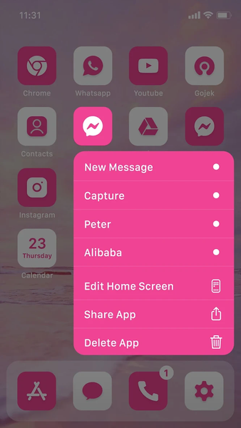 Wow Fuscia White - Icon Pack - Image screenshot of android app