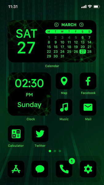 Wow Green Black - Icon Pack - Image screenshot of android app