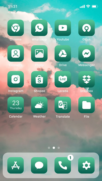 Wow Green Theme  - Icon Pack - Image screenshot of android app